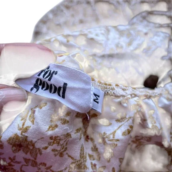 For Good Floral Flutter Sleeve Mini Dress With V-Neckline & Lace-Up Back - Picture 7 of 16